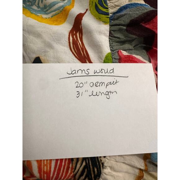 Jams World Dress Womens Sz Large Orange Yellow Abstract Floral Vacation Tropical - Picture 8 of 8